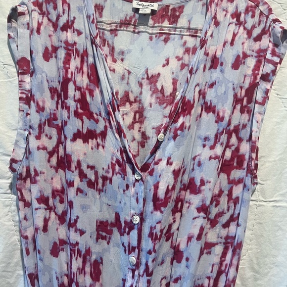 SPLENDID Purple & Pink Multi
Color Print Tie Dye Pocket Romper~ Sz:Small - Picture 9 of 13